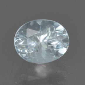 Acquamarina naturale bianco da 0,90 ct, taglio ovale, VS
