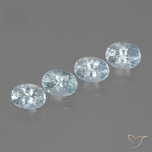 Gemme di Acquamarina Blu verdastro chiaro naturale da 2.40 ct, Taglio ovale, VS