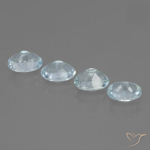 Gemme di Acquamarina Blu verdastro chiaro naturale da 2.40 ct, Taglio ovale, VS