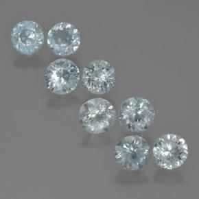 Acquamarina naturale blu da 3,18 ct, taglio rotondo, VS