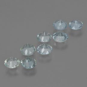 Acquamarina naturale blu da 3,18 ct, taglio rotondo, VS