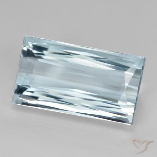 10.58ct Naturale Azzurro Acquamarina, Taglio a baguette, VVS