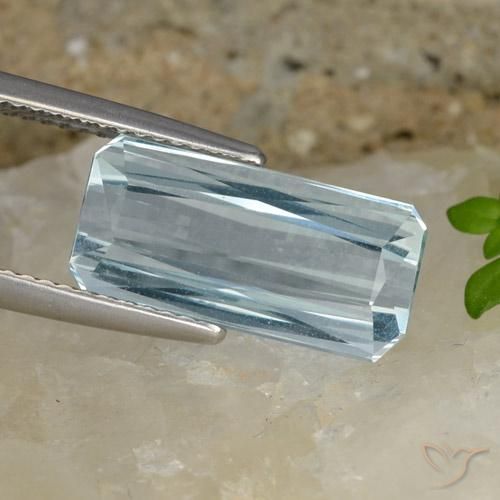 7.00ct Naturale Azzurro Acquamarina, Taglio smeraldo, VVS