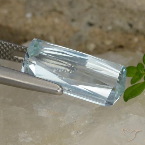 Acquamarina Azzurro naturale da 7.00 ct, Ottagonale / Taglio smeraldo, VVS