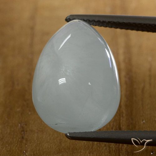 15.88ct Naturale Bianco bluastro Acquamarina, Forma a pera, Traslucido