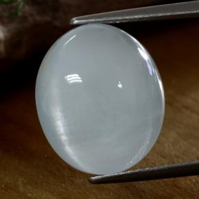 Acquamarina Bianco bluastro naturale da 8.61 ct, Taglio ovale, Traslucido