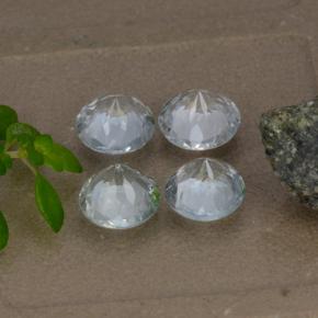 Acquamarina naturale bianco da 3,12 ct, taglio rotondo, VS