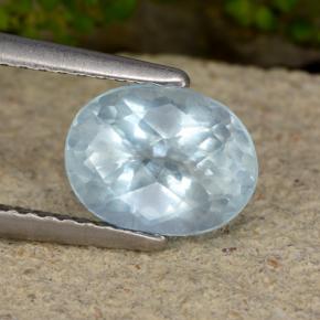 Acquamarina naturale blu da 1,52 ct, taglio ovale, VS-SI