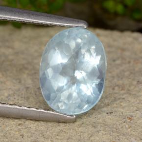 Acquamarina naturale blu da 1,52 ct, taglio ovale, VS-SI