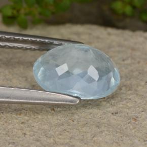 Acquamarina naturale blu da 1,52 ct, taglio ovale, VS-SI