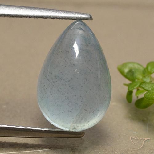 3.39ct Naturale Azzurro-Verde Acquamarina, Forma a pera, Traslucido
