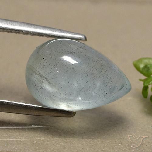 Acquamarina Azzurro-Verde naturale da 3.39 ct, Forma a pera, Traslucido