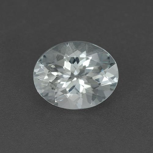 Acquamarina naturale bianco da 2,06 ct, taglio ovale, VVS