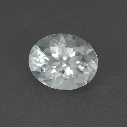 Acquamarina naturale bianco da 2,06 ct, taglio ovale, VVS