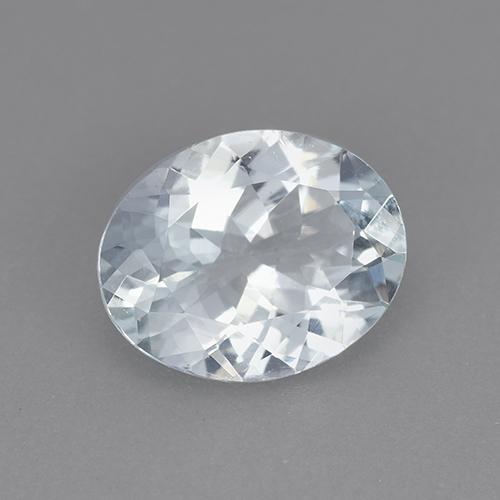 Acquamarina naturale bianco da 1,92 ct, taglio ovale, VVS