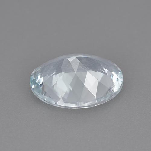 Acquamarina naturale bianco da 1,92 ct, taglio ovale, VVS