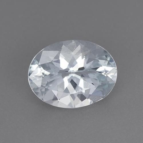 Acquamarina naturale bianco da 1,33 ct, taglio ovale, VVS