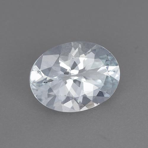 Acquamarina naturale bianco da 1,33 ct, taglio ovale, VVS