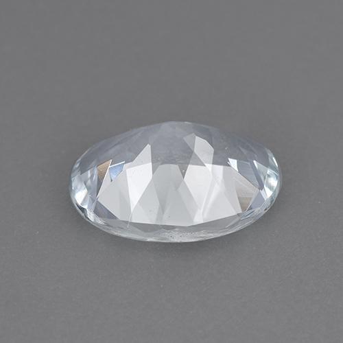 Acquamarina naturale bianco da 1,33 ct, taglio ovale, VVS