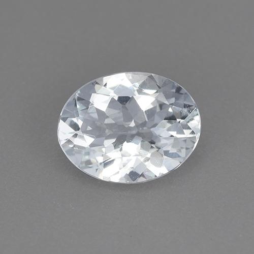 Acquamarina naturale bianco da 1,39 ct, taglio ovale, VVS