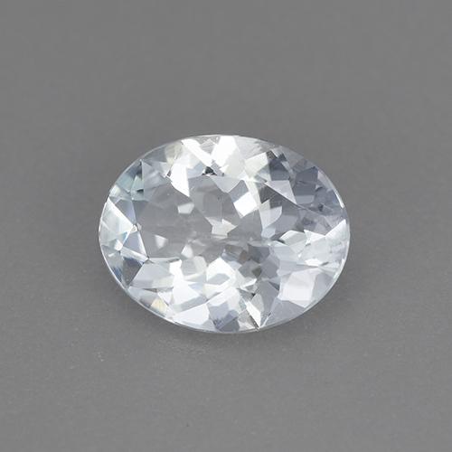 Acquamarina naturale bianco da 1,39 ct, taglio ovale, VVS