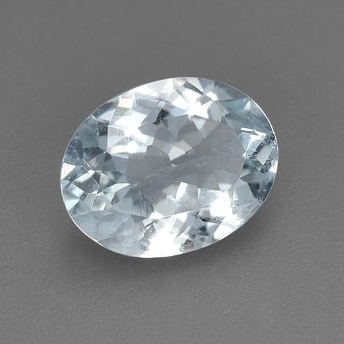Acquamarina Bianco bluastro naturale da 1.46 ct, Taglio ovale, VVS-VS