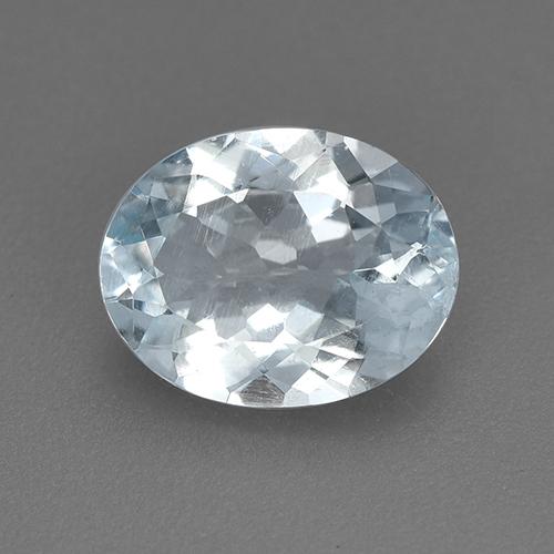 Acquamarina Bianco bluastro naturale da 1.46 ct, Taglio ovale, VVS-VS