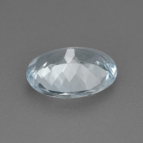 Acquamarina Bianco bluastro naturale da 1.46 ct, Taglio ovale, VVS-VS