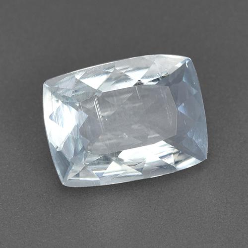 Acquamarina naturale bianco bluastro da 1,72 ct, taglio a cuscino, VS