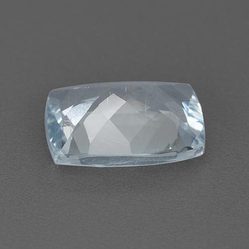 Acquamarina naturale bianco bluastro da 1,72 ct, taglio a cuscino, VS