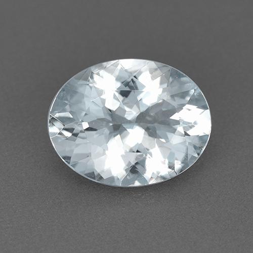 Acquamarina naturale bianco da 1,60 ct, taglio ovale, VVS
