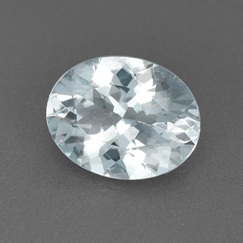 Acquamarina naturale bianco da 1,60 ct, taglio ovale, VVS