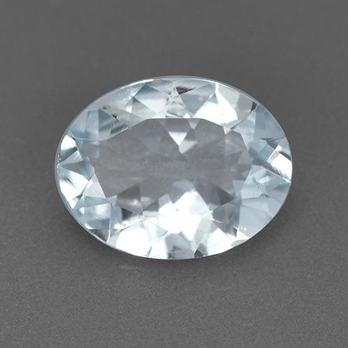 Acquamarina naturale bianco da 1,47 ct, taglio ovale, VVS-VS