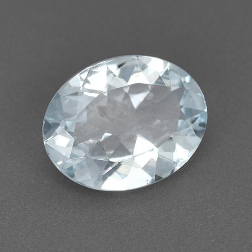 Acquamarina naturale bianco da 1,47 ct, taglio ovale, VVS-VS