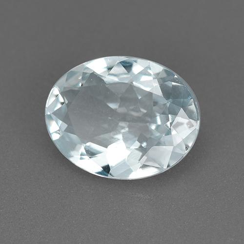 Acquamarina naturale blu da 1,38 ct, taglio ovale, VVS