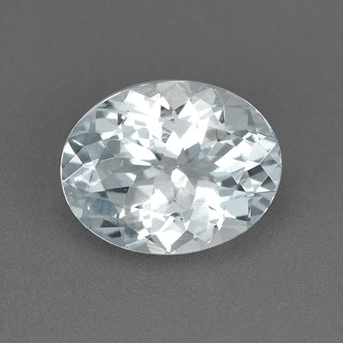 Acquamarina Bianco bluastro naturale da 1.66 ct, Taglio ovale, VVS