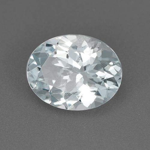 Acquamarina Bianco bluastro naturale da 1.66 ct, Taglio ovale, VVS