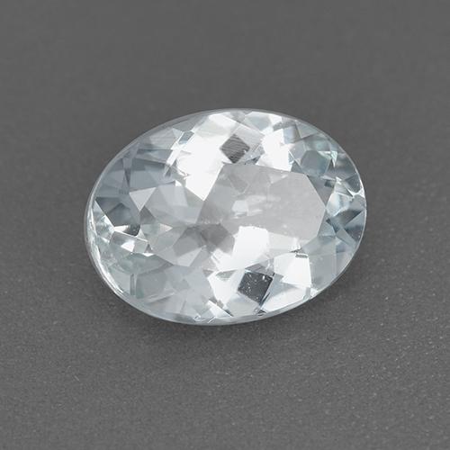 Acquamarina naturale bianco da 1,13 ct, taglio ovale, VVS