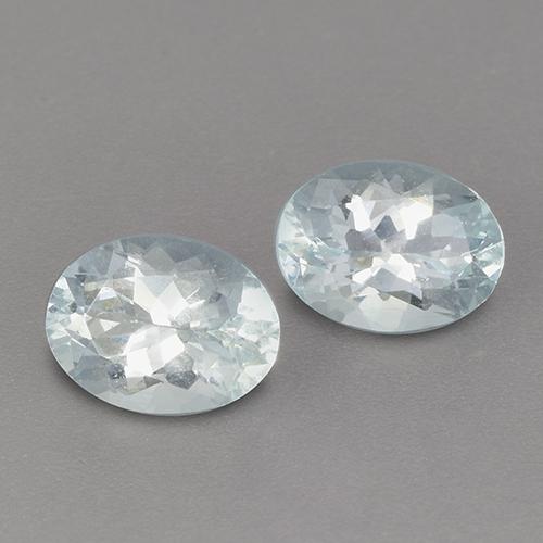 Gemme di Acquamarina Blu pallido naturale da 2.25 ct, Taglio ovale, VVS-VS