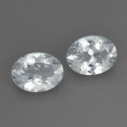 Acquamarina naturale bianco da 1,98 ct, taglio ovale, VS