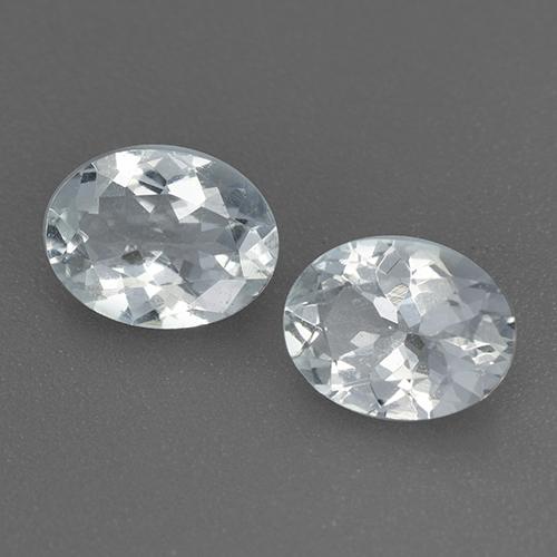 Acquamarina naturale bianco da 1,98 ct, taglio ovale, VS