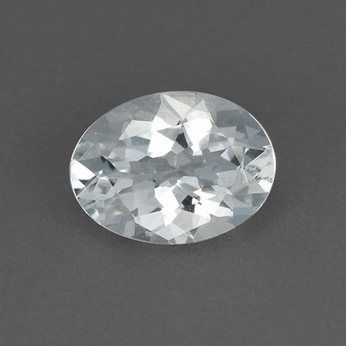 Acquamarina naturale bianco da 0,90 ct, taglio ovale, VVS
