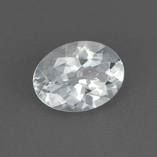 Acquamarina naturale bianco da 0,90 ct, taglio ovale, VVS