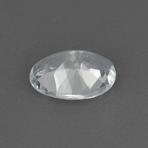 Acquamarina naturale bianco da 0,90 ct, taglio ovale, VVS