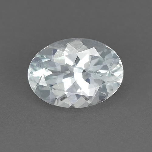Acquamarina naturale bianco da 0,87 ct, taglio ovale, VVS-VS