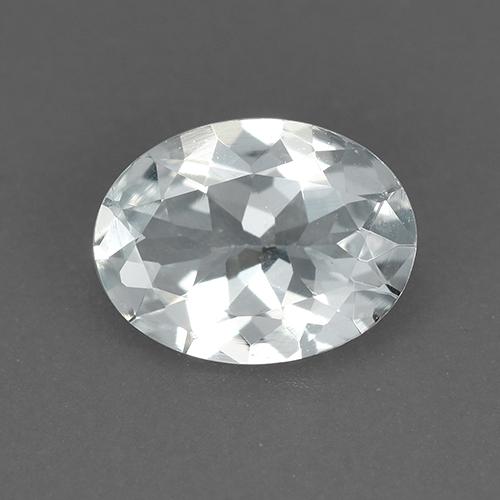 Acquamarina naturale bianco da 0,88 ct, taglio ovale, VVS