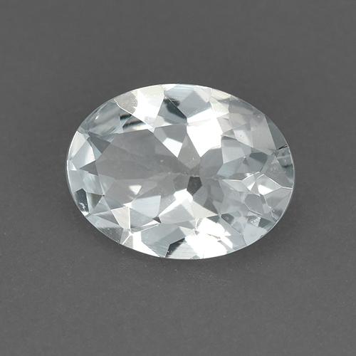 Acquamarina naturale bianco da 0,88 ct, taglio ovale, VVS