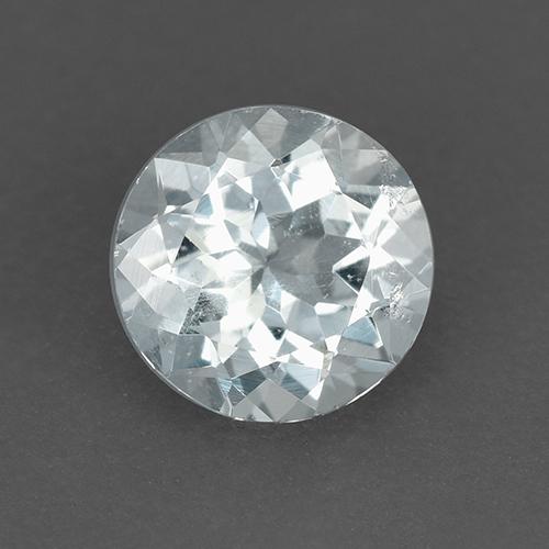 Acquamarina naturale bianco da 0,70 ct, taglio rotondo, VVS-VS
