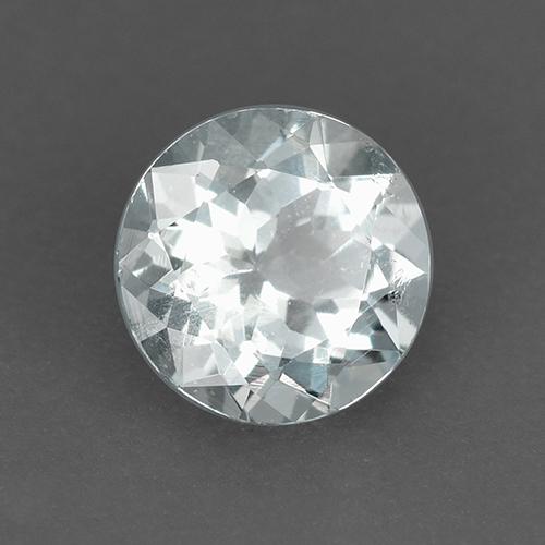 Acquamarina naturale bianco da 0,70 ct, taglio rotondo, VVS-VS