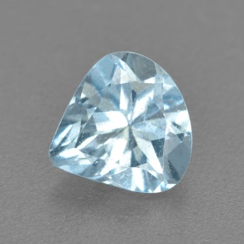 Acquamarina naturale blu da 0,65 ct, taglio a pera, VS-SI